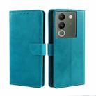 For vivo V29e 5G Calf Texture Buckle Flip Leather Phone Case(Light Blue) - 1