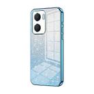 For Honor Play 40 Plus Gradient Glitter Powder Electroplated Phone Case(Blue) - 1