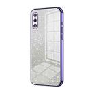 For Honor 9X Gradient Glitter Powder Electroplated Phone Case(Purple) - 1