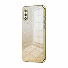 For Honor 9X Gradient Glitter Powder Electroplated Phone Case(Gold) - 1