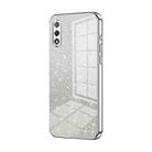 For Honor 9X Gradient Glitter Powder Electroplated Phone Case(Silver) - 1