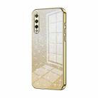 For Honor 9X Pro / Huawei Y9s Gradient Glitter Powder Electroplated Phone Case(Gold) - 1