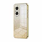 For Honor 50 SE Gradient Glitter Powder Electroplated Phone Case(Gold) - 1