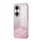 For Honor 60 Pro Gradient Glitter Powder Electroplated Phone Case(Pink) - 1