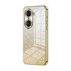 For Honor 60 Pro Gradient Glitter Powder Electroplated Phone Case(Gold) - 1