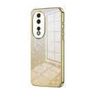 For Honor 80 Gradient Glitter Powder Electroplated Phone Case(Gold) - 1