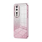 For Honor 80 Pro Gradient Glitter Powder Electroplated Phone Case(Pink) - 1