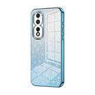 For Honor 80 Pro Gradient Glitter Powder Electroplated Phone Case(Blue) - 1