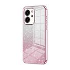 For Honor 80 SE Gradient Glitter Powder Electroplated Phone Case(Pink) - 1