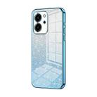 For Honor 80 SE Gradient Glitter Powder Electroplated Phone Case(Blue) - 1