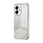 For Honor 80 SE Gradient Glitter Powder Electroplated Phone Case(Silver) - 1