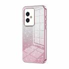 For Honor 100 Gradient Glitter Powder Electroplated Phone Case(Pink) - 1