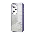 For Honor 100 Pro Gradient Glitter Powder Electroplated Phone Case(Purple) - 1