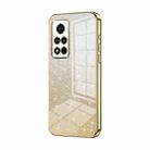 For Honor V40 Gradient Glitter Powder Electroplated Phone Case(Gold) - 1