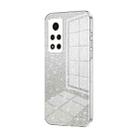 For Honor V40 Gradient Glitter Powder Electroplated Phone Case(Transparent) - 1