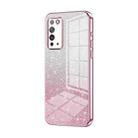 For Honor X10 Gradient Glitter Powder Electroplated Phone Case(Pink) - 1