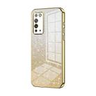 For Honor X10 Gradient Glitter Powder Electroplated Phone Case(Gold) - 1
