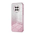 For Honor X20 Gradient Glitter Powder Electroplated Phone Case(Pink) - 1