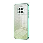 For Honor X20 Gradient Glitter Powder Electroplated Phone Case(Green) - 1