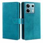 For Xiaomi Redmi Note 13 4G Calf Texture Buckle Flip Leather Phone Case(Light Blue) - 1