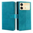 For Xiaomi Redmi Note 13R Pro 5G Calf Texture Buckle Flip Leather Phone Case(Light Blue) - 1