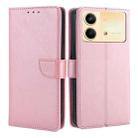 For Xiaomi Redmi Note 13R Pro 5G Calf Texture Buckle Flip Leather Phone Case(Rose Gold) - 1