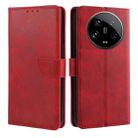 For Xiaomi 14 Ultra Calf Texture Buckle Flip Leather Phone Case(Red) - 1