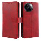 For Xiaomi Civi 4 Pro Calf Texture Buckle Flip Leather Phone Case(Red) - 1