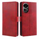 For Huawei nova 12 5G Calf Texture Buckle Flip Leather Phone Case(Red) - 1