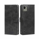For Nokia C110 4G Calf Texture Buckle Flip Leather Phone Case(Black) - 1