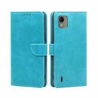 For Nokia C110 4G Calf Texture Buckle Flip Leather Phone Case(Light Blue) - 1