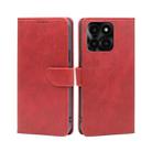 For Honor X6a 4G Calf Texture Buckle Flip Leather Phone Case(Red) - 1