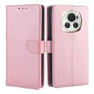 For Honor Magic6 Calf Texture Buckle Flip Leather Phone Case(Rose Gold) - 1