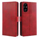 For Honor 200 Pro 5G Calf Texture Buckle Flip Leather Phone Case(Red) - 1