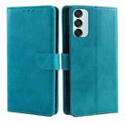 For Samsung Galaxy M15 5G Calf Texture Buckle Flip Leather Phone Case(Light Blue) - 1