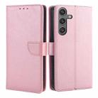 For Samsung Galaxy S24 5G Calf Texture Buckle Flip Leather Phone Case(Rose Gold) - 1