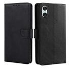 For Sony Xperia 10 VI Calf Texture Buckle Flip Leather Phone Case(Black) - 1