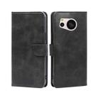 For Sharp Aquos Sense 8 SHG11 / SH-54D Calf Texture Buckle Flip Leather Phone Case(Black) - 1