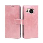 For Sharp Aquos Sense 8 SHG11 / SH-54D Calf Texture Buckle Flip Leather Phone Case(Rose Gold) - 1