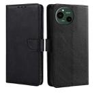 For Sharp Aquos R9 Calf Texture Buckle Flip Leather Phone Case(Black) - 1