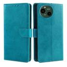 For Sharp Aquos R9 Calf Texture Buckle Flip Leather Phone Case(Light Blue) - 1