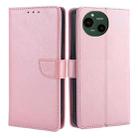 For Sharp Aquos R9 Calf Texture Buckle Flip Leather Phone Case(Rose Gold) - 1