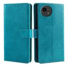 For Sharp Aquos Wish4 Calf Texture Buckle Flip Leather Phone Case(Light Blue) - 1