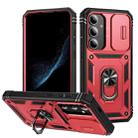 For Samsung Galaxy S24+ 5G Sliding Camshield TPU + PC Phone Case with Holder(Red+Black) - 1