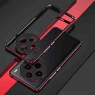 For vivo X100 Aurora Series Metal Frame Phone Case(Black Red) - 1