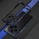 For vivo X100 Aurora Series Metal Frame Phone Case(Black Blue) - 1