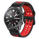 For Samsung Galaxy Watch 6 / 6 Classic Dual-row Hole Two Color Silicone Watch Band(Black Red) - 1