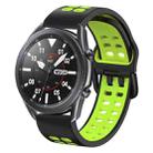 For Samsung Galaxy Watch 6 / 6 Classic Dual-row Hole Two Color Silicone Watch Band(Black Green) - 1