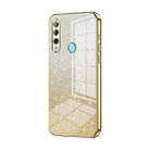 For Huawei Enjoy 10 Plus / P Smart Z Gradient Glitter Powder Electroplated Phone Case(Gold) - 1