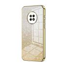 For Huawei Enjoy 20 Plus Gradient Glitter Powder Electroplated Phone Case(Gold) - 1